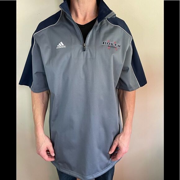 Adidas Men’s Gray & Blue Short Sleeve “Post 8 Baseball” Athletic Top (Size: XL) - Picture 2 of 11